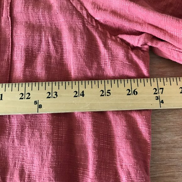 Tasso Elba Shirt Men XXL Red Button Up Silk Linen Pocket Short Sleeve Collared - Picture 8 of 12